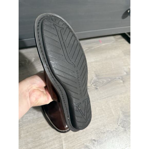 John Varvatos Leather Slip On Shoes Mules Made In Italy size 9 EUC - Picture 3 of 6